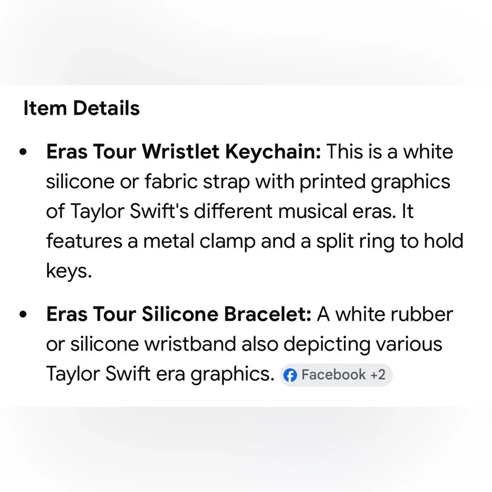 $5 Add-On 🆕Taylor Swift White Bracelet & Wristlet Keychain Set - Picture 4 of 12